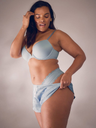 Жіночі трусики бразиліани Victoria's Secret з мереживом 1159849159 (Блакитний M)