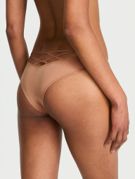 Гладкі трусики танга Victoria's Secret з ремінцями 1159849193 (Бежевий XS)