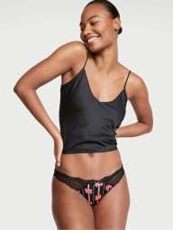 Женские трусики чикини Victoria's Secret с кружевом 1159849266 (Черный M)