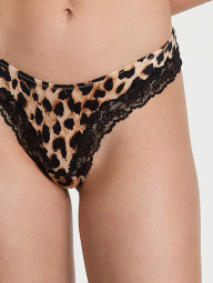 Жіночі трусики Victoria's Secret танга з мереживом 1159849784 (Леопардовий L)