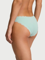 Женские гладкие трусики бикини Victoria's Secret с кружевом 1159849891 (Зеленый XS)