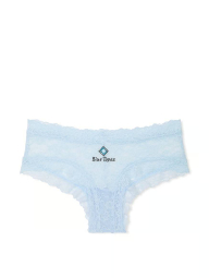 Кружевные трусики чики Victoria's Secret с вышивкой 1159849917 (Голубой S)