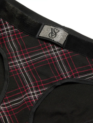 Трусики хипхаггеры Victoria's Secret со стразами 1159850789 (Черный M)