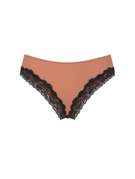 Гладкие трусики танга Victoria's Secret с кружевом 1159852623 (Коричневый S)