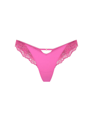 Женские трусики тонг Victoria's Secret с кружевом 1159853305 (Розовый XS)