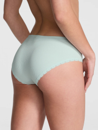 Женские трусики хипхаггеры Victoria's Secret PINK в рубчик с кружевом 1159853956 (Зеленый XXL)