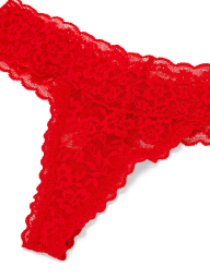 Кружевные трусики тонг Victoria's Secret в подарочной упаковке 1159854213 (Красный L)