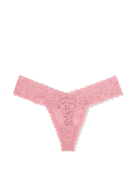 Кружевные трусики тонг Victoria's Secret в подарочной упаковке 1159854753 (Розовый XS)