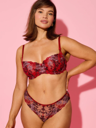 Жіночі трусики бразилії Victoria's Secret з вишивкою 1159855890 (Червоний S)
