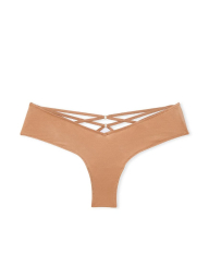 Женские гладкие трусики чики Victoria's Secret с ремешками 1159855957 (Бежевый M)