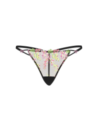 Трусики стрінги з вишивкою Victoria's Secret 1159856397 (Чорний M)