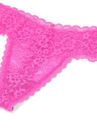 Мереживні трусики тонг Victoria's Secret в подарунковій упаковці 1159857329 (рожевий M)