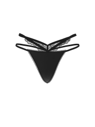 Трусики стрінги Victoria's Secret з мереживом 1159858696 (Чорний XS)