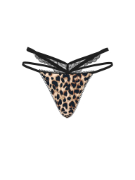 Трусики стринги Victoria's Secret с кружевом 1159859154 (Леопардовый M)