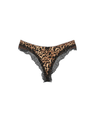 Трусики тонг Victoria's Secret с кружевом 1159858312 (Леопардовый XS)