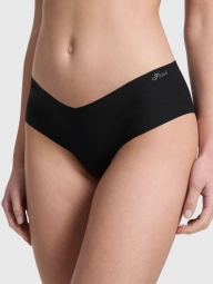 Бесшовные трусики хипхаггеры Victoria's Secret PINK с логотипом 1159858500 (Черный XL)