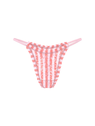 Кружевные трусики тонг Victoria's Secret в полоску 1159858697 (Розовый XL)