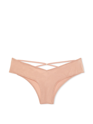 Женские гладкие трусики чики Victoria's Secret с ремешками 1159859625 (Бежевый S)