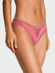 Трусики бикини Victoria's Secret с кружевом 1159859764 (Розовый S)
