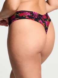 Бесшовные трусики тонг Victoria's Secret с принтом 1159859884 (Черный XS)