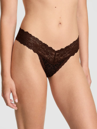 Женские трусики тонг Victoria's Secret Pink с принтом 1159860539 (Коричневый M)