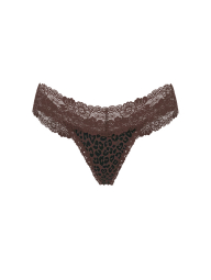 Женские трусики тонг Victoria's Secret Pink с принтом 1159860539 (Коричневый M)