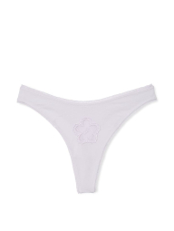 Трусики тонг Victoria's Secret Pink с кружевом 1159860602 (Сиреневый M)