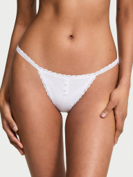 Женские трусики стринги Victoria's Secret с кружевом 1159860653 (Белый XL)