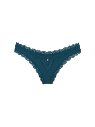 Жіночі трусики бразиліана Victoria's Secret з мереживом 1159861163 (Бірюзовий M)