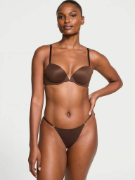 Гладкие трусики тонг Victoria's Secret с регулируемыми ремешками 1159861164 (Коричневый M)