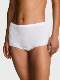 Жіночі трусики шортики Victoria's Secret з мереживом 1159861268 (Білий M)