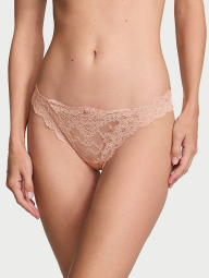 Кружевные трусики бразильяны Victoria's Secret 1159861347 (Бежевый M)