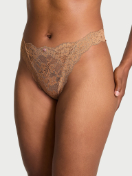 Кружевные трусики бразильяны Victoria's Secret 1159861364 (Бежевый M)