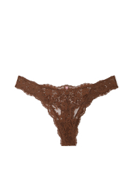 Кружевные трусики тонг Victoria's Secret 1159861409 (Коричневый M)