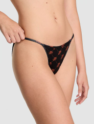 Трусики бикини Victoria's Secret Pink с принтом 1159861414 (Черный XS)