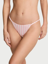 Гладкі відкриті трусики стрінг бікіні Victoria's Secret із фурнітурою-крилами 1159861472 (Білий/Рожевий L)