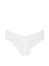 Гладкие трусики Victoria's Secret чики с кружевом 1159861599 (Белый M)