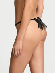 Гладкі трусики стрінги Victoria's Secret з бантом ззаду 1159861900 (Чорний S)