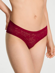 Мереживні безшовні трусики чіки Victoria's Secret 1159862116 (Бордовий XS)