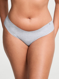 Бесшовные хлопковые трусики тонг Victoria's Secret 1159862308 (Серый XS)