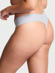 Бесшовные хлопковые трусики тонг Victoria's Secret 1159862308 (Серый XS)