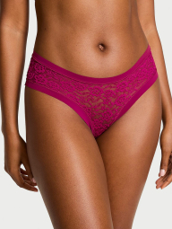 Мереживні трусики чики Victoria's Secret 1159862709 (Бордовий XS)