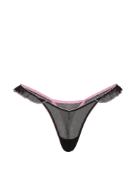 Женские сетчатые трусики тонг Victoria's Secret Pink 1159862937 (Черный XS)