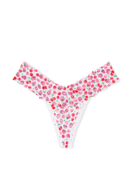 Кружевные трусики тонг Victoria's Secret Pink с принтом 1159862865 (Белый L)