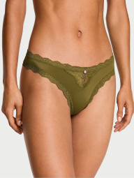Трусики тонг Victoria's Secret с кружевом 1159862940 (Зеленый S)