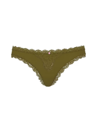 Трусики тонг Victoria's Secret с кружевом 1159862940 (Зеленый S)