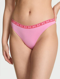 Женские трусики тонг Victoria's Secret Pink с орнаментом 1159863030 (Розовый S)