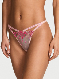 Женские трусики бразилиана Victoria's Secret с вышивкой 1159863373 (Розовый XS)