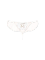 Трусики стрінги Victoria's Secret зі штучними перлами 1159863528 (Молочний XL)