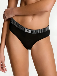 Женские трусики хипхаггеры Victoria's Secret со стразами 1159863638 (Черный XL)